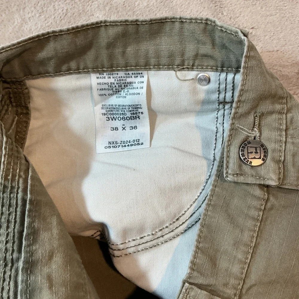 Wrangler‎ RIGGS Workwear Mens Cargo Pants Olive Green Ripstop 3W060BR 38x36 Cut